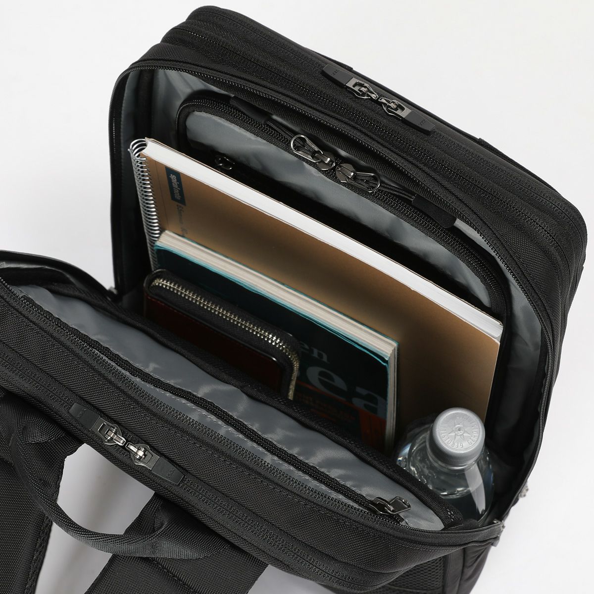 No.60658：2層リュック39cm EX5cm コーデュラブラック(ブラック